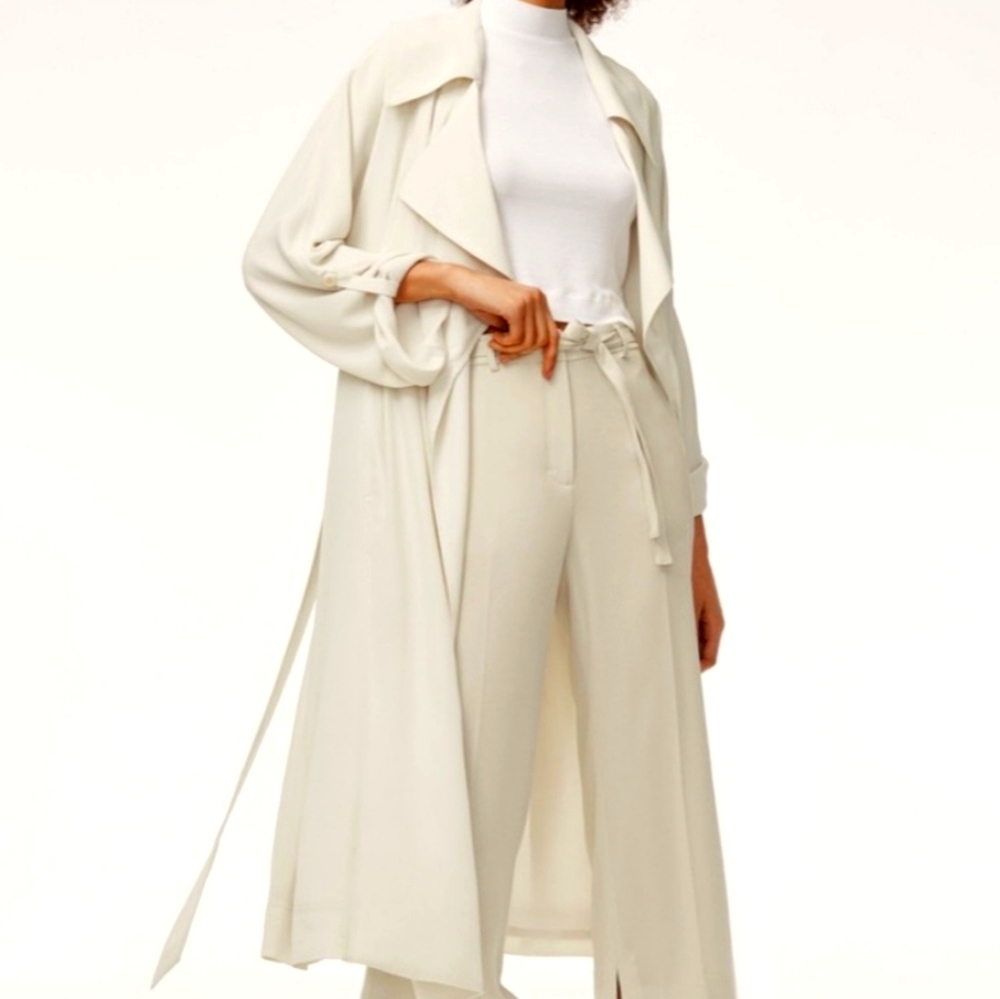 Babaton Flowy Trench Coat in bone, XS